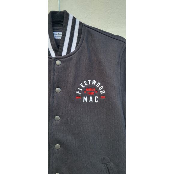 Fleetwood Mac World Tour Varsity Jacket Mens Size XS Black American Apparel - Picture 2 of 7
